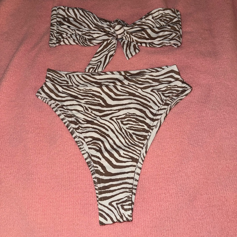 Tan + Lines by Sivan Ayla zebra print swimsuit. EUC size Medium